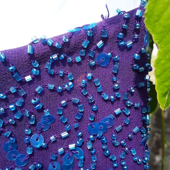 Scala Beaded Side Slit Open Side Strap Back Gown - Picture 7 of 8